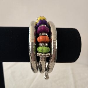 HENGYID Ethnic African Beaded Silver Bracelet